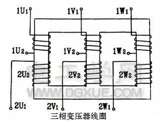 三相变压器原边副边线圈首、末端的表示及极性