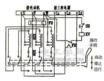 三相电动机自耦变压器降压启动控制电路图解