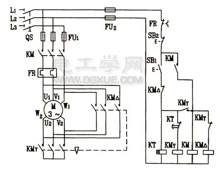 三相电动机星三角降压启动控制电路图解