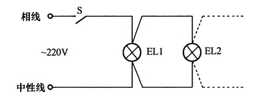 单连开关和多只单连开关控制多盏灯电路