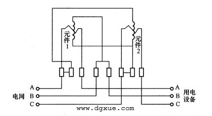 三相无功电表测量三相无功电路接线图