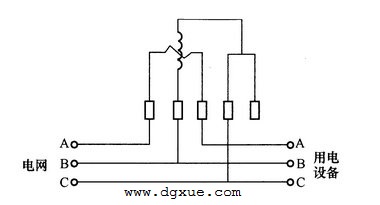 用单相有功电表测量三相无功电能电路接线图