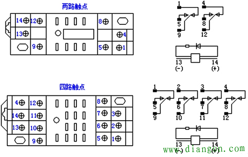 欧姆龙中间继电器接线图