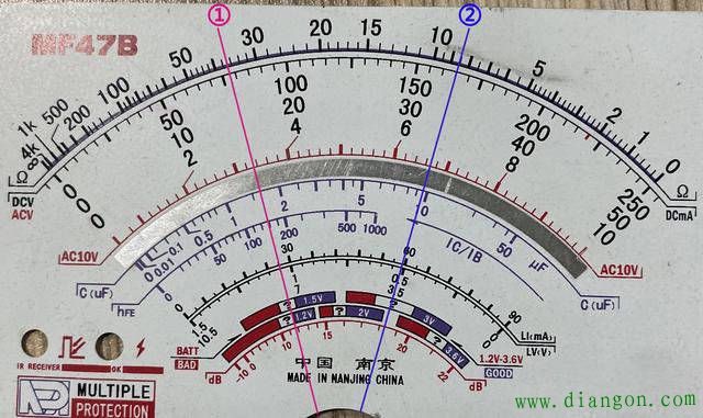 机械万用表表盘详解
