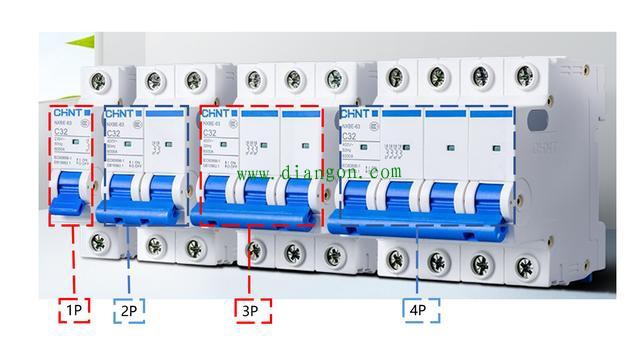 断路器1P2P3P4P是什么意思?有什么区别?1P+N和2P的区别