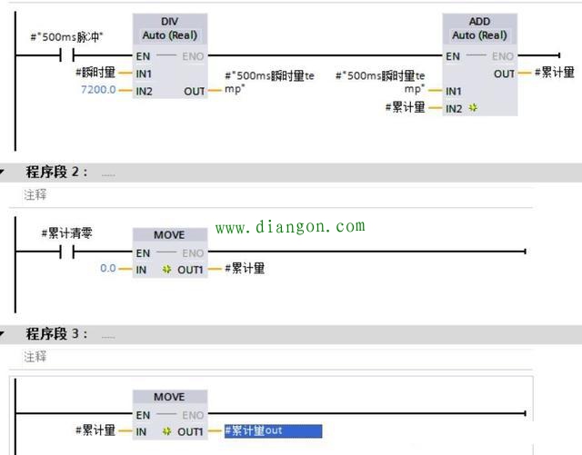 用西门子STEP7编程软件编写流量累计程序