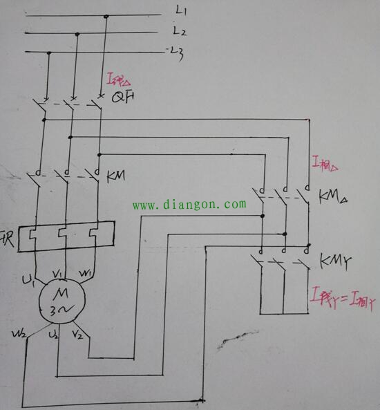 再叙星三角降压启动电路中电流的变化关系与接触器的选型