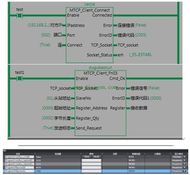 欧姆龙PLC分别做modbus tcp客户端和服务器的通讯案例