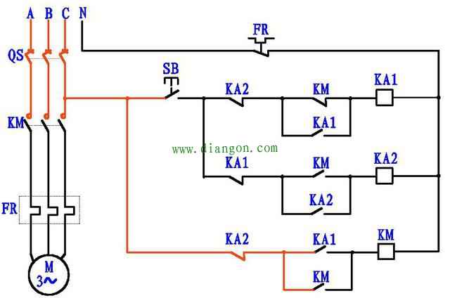 一个按钮控制电机启动停止电路原理图解 很多老电工都搞不懂