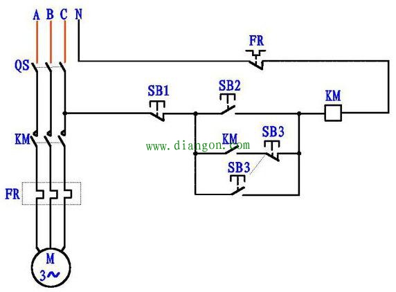 接触器点动加自保电路原理图解