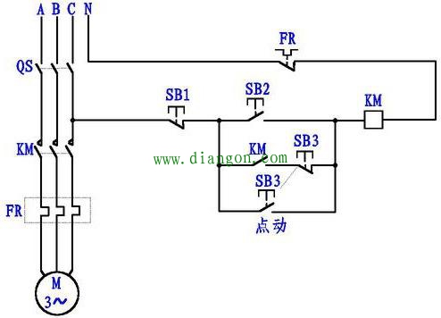 接触器点动加自保电路原理图解
