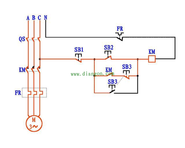 接触器点动加自保电路原理图解