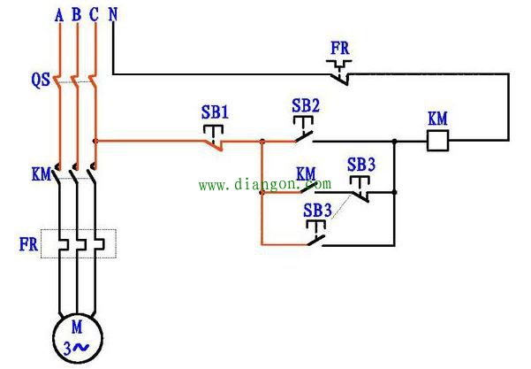 接触器点动加自保电路原理图解