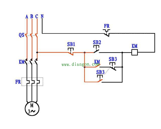 接触器点动加自保电路原理图解