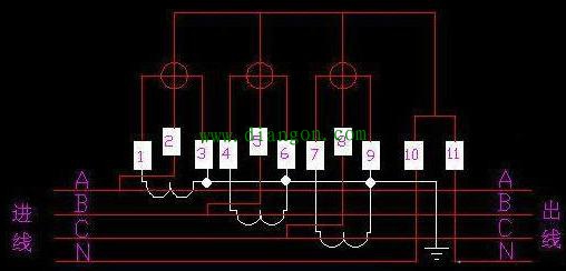 三相四线电表的两种接线方法