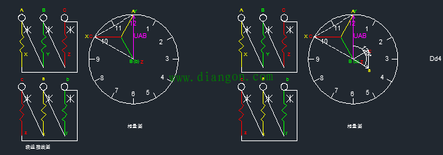 一招学会变压器24种接线的相量图画法及钟点数判别