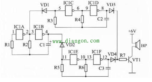 CD4069六反相器与非门电路的原理与应用_cd4069典型应用电路图