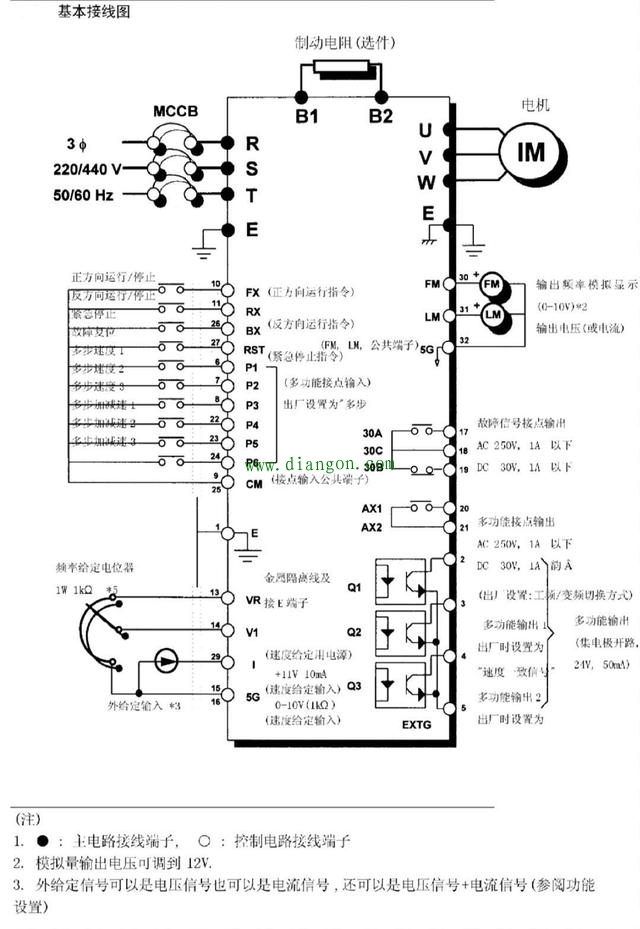 变频器接线端子解释