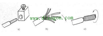 多股导线与柱型端子的连接方法