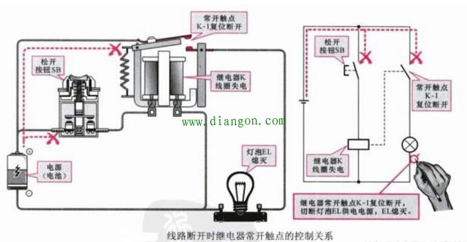 继电器常开触点的控制关系