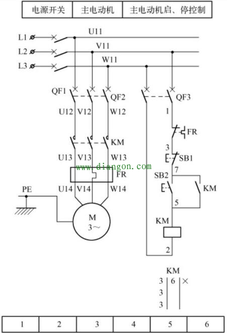 5.5KW三相异步电动机控制电路图原理及电气元器件选型