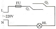 用两只双联开关在两处控制一盏灯电路图识读方法