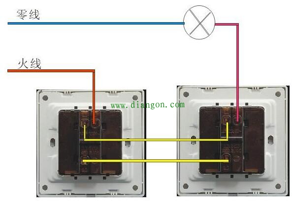 双控开关接线柱接线方法图解
