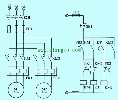 电动机顺序控制的接线方法图解