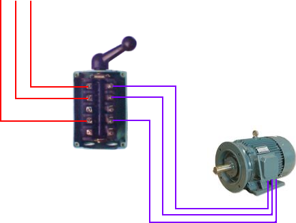 三相电机的正反转控制方式 实物接线图