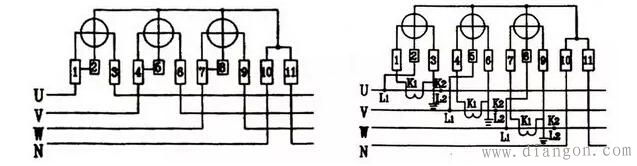 单相电表与三相四线电表接线区别