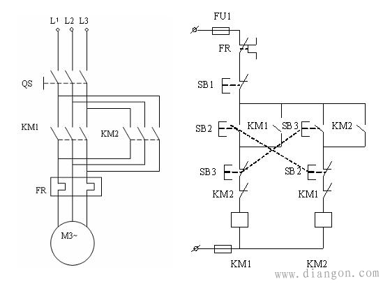 电机正反转互锁电路图