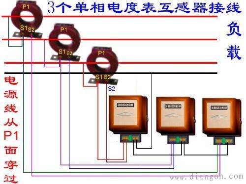 三相四线电表加互感器实物接线图