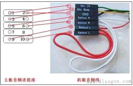 前置音频线接法图解