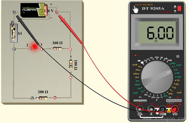 如何用数字万用表测量直流电压