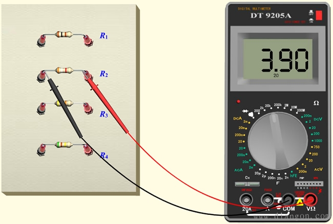 如何用数字万用表测量直流电阻