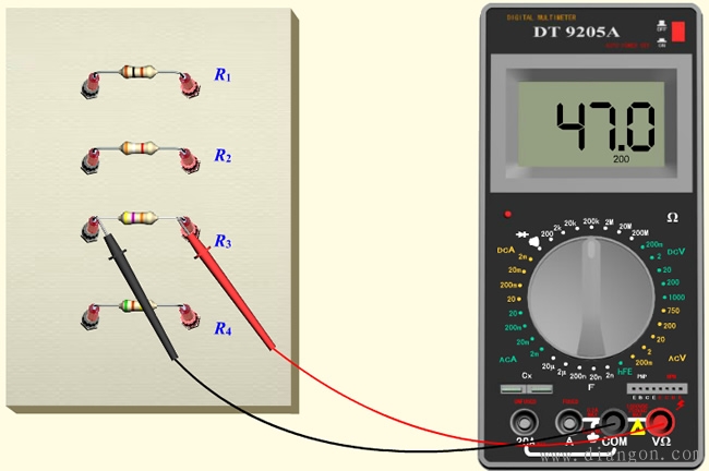 如何用数字万用表测量直流电阻