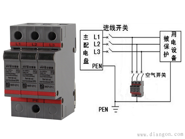 防雷浪涌保护器安装图解