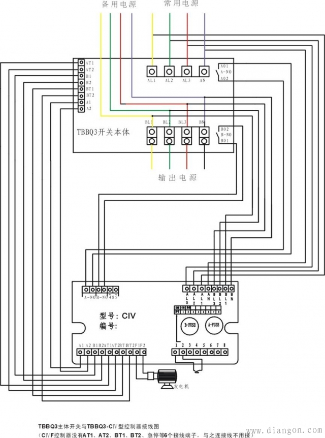 双电源自动转换开关ATSE设计原理和接线图