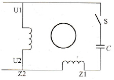电容起动单相异步电动机等效电路图
