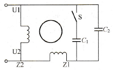 电容起动、电容运行单相异步电动机等效电路图