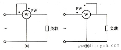 用单相功率表测量单相交流电源功率的两种线路