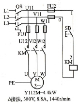 电动机点动单向运转控制电路的结构和原理