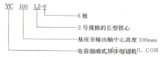 单相异步电动机的型号组成，排列顺序和含义