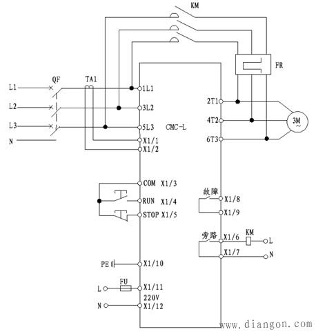 电机软启动器安装接线图