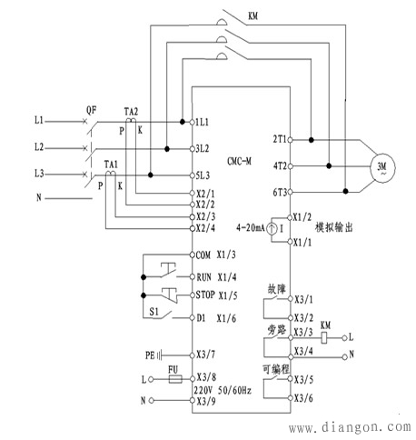 电机软启动器安装接线图