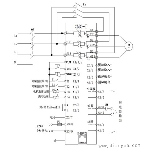 电机软启动器安装接线图