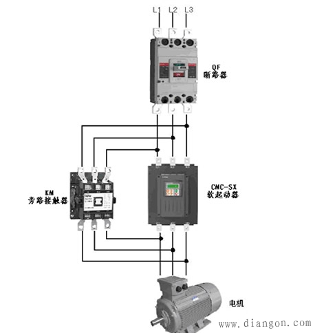 电机软启动器的主接线图和接线方式