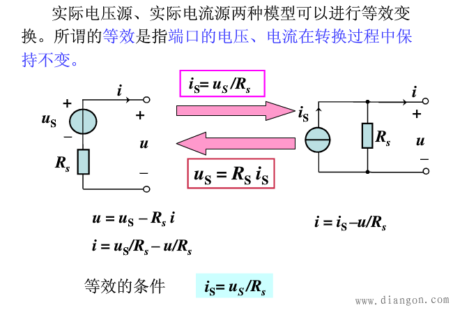 电源的两种模型及其等效变换