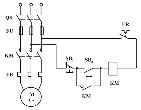 三相交流异步电动机直接启停控制电路