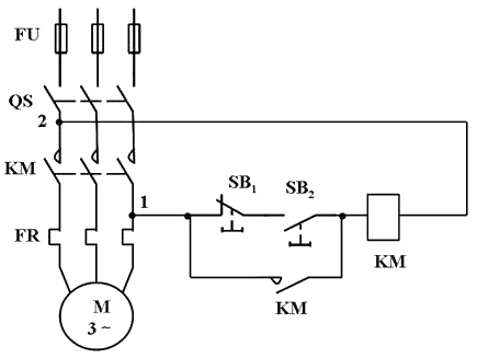 三相交流异步电动机直接启停控制电路
